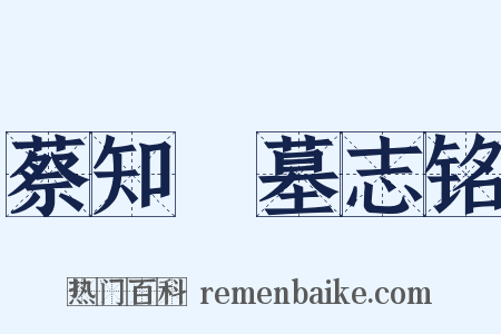 蔡知閤墓志铭是什么意思的图片